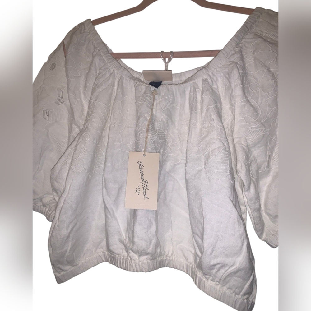 White Embroidered Women's Top